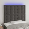 Lova Galvūgalis su LED, tamsiai pilkas, 90x5x118/128cm, aksomas
