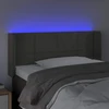 Lova Galvūgalis su LED, tamsiai pilkas, 93x16x78/88cm, aksomas