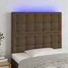 Lova Galvūgalis su LED, tamsiai rudos spalvos, 80x5x118/128cm