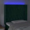 Lova Galvūgalis su LED, tamsiai žalias, 103x16x118/128cm, aksomas