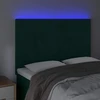 Lova Galvūgalis su LED, tamsiai žalias, 144x5x118/128cm, aksomas