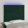 Lova Galvūgalis su LED, tamsiai žalias, 80x5x118/128cm, aksomas