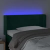 Lova Galvūgalis su LED, tamsiai žalias, 93x16x78/88cm, aksomas