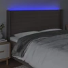 Lova Galvūgalis su LED, taupe spalvos, 163x16x118/128cm, audinys