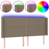 Lova Galvūgalis su LED, taupe spalvos, 183x16x118/128cm, audinys
