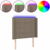 Lova Galvūgalis su LED, taupe spalvos, 83x16x118/128cm, audinys