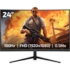 Gamepower Vivid T40 lenktas žaidimų monitorius 23.6 colių 180hz 0.5ms, pc ekranas full hd 1080p, va lenktas hdr ekranas, berėmis kompiuterio ekranas, freesync g-sync, 125% srgb, su garsiakalbiu
