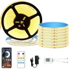 Gaouto cob led juosta 5 m, valdymas programėle, cob juosta su nuotolinio valdymo pulteliu, 3000 k šiltai balta šviesos juosta, 24 v pritemdoma led juosta, šiltai balta, šviesos juosta namams, virtuvei, kambariui, pasidaryk pats dekoravimui
