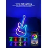 Pakabinamas šviestuvas Gaoxun gitaros neoninis ženklas maitinamas Usb, 40 x 19 cm Led neoninė šviesa pritemdoma, valdymas programėle, muzikos sinchronizavimas, neoninis ženklas sienų kambario dekoravimui miegamojo baro klubo vakarėlio vestuvių gimtadienio dovana (įvairiaspalvis