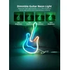 Pakabinamas šviestuvas Gaoxun gitaros neoninis ženklas maitinamas Usb, 40 x 19 cm Led neoninė šviesa pritemdoma, valdymas programėle, muzikos sinchronizavimas, neoninis ženklas sienų kambario dekoravimui miegamojo baro klubo vakarėlio vestuvių gimtadienio dovana (įvairiaspalvis