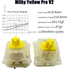 Gateron Milky Geltona Pro 2.0 jungiklis Mx mechaninei klaviatūrai, 5 kontaktų 50gf linijiniai/iš anksto sutepti žaidimų jungikliai (108 vnt.)