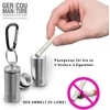 Gc 3 x kišeninė peleninė mini lazdelės formos puodelis su karabinu, suderinama su iqos iluma prime terea ir heets lazdelėmis, žolelių dėžutė, 3 dalių rinkinys, sidabrinė/juoda