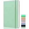 Gdmlup taškinis žurnalas - A5 formato taškinis sąsiuvinis - 120 gsm popierius, 172 puslapiai, veganiškos odos kietu viršeliu sąsiuvinis su galine kišene, 2 žymeklių juostelės, šviesiai žalias