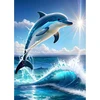 Gdyeeh „pasidaryk pats“ 5d deimantų tapybos rinkinys su delfinais, jūros pilno apvalaus gręžimo blizgantis deimantų tapybos paveikslas, saulės spindulių deimantų tapybos meno rinkiniai suaugusiems pradedantiesiems, namų sienų dekoras 30x40 cm