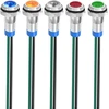 Gebildet 5 vnt. 8 mm 3v-4.5v-5v-6v-7.5v-9v Led metalinis indikatorius, atsparus vandeniui signalinis žibintas su laidu (raudonas/oranžinis/mėlynas/žalias/baltas)
