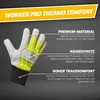 Gebol Worker Pro Thermo Comfort vyriškos odinės darbo pirštinės, neperšlampamos pirštinės su pašiltinimu žiemai, apsauginės pirštinės, dydis L (9), geltonos/baltos