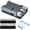 Geeekpi Raspberry Pi 4 Aliuminio Dėklas su Pasieniu Aušinimu (pilkas)