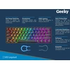 Geeky Gk61 60% | keičiama mechaninė žaidimų klaviatūra | 61 klavišas, daugiaspalvis Rgb Led apšvietimas, skirtas Pc/mac žaidėjams | Ansi Us American išdėstymas (juoda, Mechaninė Speed Sidabrinis)