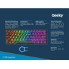 Geeky Gk61 Se 60% mechaninė žaidimų klaviatūra, 61 klavišų daugiaspalvis Rgb Led apšvietimas, skirta Pc/mac žaidėjams, Ansi Us American išdėstymas (juoda, mechaniniai red jungikliai)