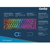 Geeky Gk65 65% | karštai keičiama mechaninė žaidimų klaviatūra | 68 klavišų įvairiaspalvis Rgb Led apšvietimas, skirtas Pc/mac žaidėjams | Ansi Us American išdėstymas (juoda, mechaninė juoda)