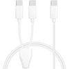 Gelrhonr Usb-c daugiafunkcinis įkrovimo kabelis, Usb C skirstytuvas, 2-in-1 Usb-c kištukas į 2 Type-c kištukus įkrovimo kabelis, suderinamas su mobiliaisiais Įrenginiais/android ir daugiau (baltas-1m-2 Usb C)