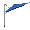 Gembinis skėtis su LED ir plieniniu stulpu, mėlynas, 250x250cm