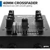 Stiprintuvas Gemini Sound Mm1 profesionalus 2 kanalų dvigubas mikrofono įėjimo stereo 2 juostų sukamasis kompaktiškas Dj podcast'ų mikšeris su crossfader'iu ir individualiu stiprinimo valdymu