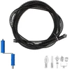 Gemsaya 2 x spiralė vamzdžių valymui, 10 m x 12 mm skersmens spiralinis kanalizacijos valiklis, daugiafunkcinis vamzdžių valymo velenas su elektriniais ir rankiniais adapteriais, vamzdžių valiklis su kanalizacijos valikliu, pjovimo galvutė