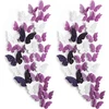 Generic 120 Vnt. 3d Drugelių Sienų Lipdukai - Dekoratyviniai Amatai (balti, Violetiniai)