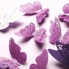 Generic 120 Vnt. 3d Drugelių Sienų Lipdukai - Dekoratyviniai Amatai (balti, Violetiniai)