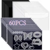 Generic 60 vienetų maišeliai štampams ir štampavimo formelėms laikyti ir guminiai magnetiniai lakštai, 0,5 mm storio magnetiniai lakštai rankdarbiams, 17,8 x 12,7 cm, uždaromi plastikiniai vokai