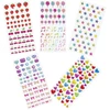Generic Lipnios blizgios dekoratyvinės akutės, 5 vnt. 3d lipdukų rinkinys vaikams, širdelės, žvaigždutės, kaspinėliai, balionai, muzikos natos, vyšnios, braškės, blizgūs lipdukai, lipdukai mergaitėms vaikų rankdarbiams