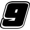 Generic Sportinis startinis numeris 9 lipdukas automobiliui 18x19,6 cm