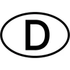 Generic Vokietijos D ženklas magnetinis numerio ženklas 17.5x11.5cm juodai baltas