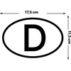 Generic Vokietijos D ženklas magnetinis numerio ženklas 17.5x11.5cm juodai baltas