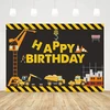 Generisch Statybinės technikos gimtadienio šventės fonas 150x100 cm