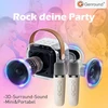 Genround karaoke aparatas su 2 mikrofonais, bluetooth garsiakalbis su vokalo pašalinimu, 3 led apšvietimo režimai, balso keitimas, bluetooth mikrofonas vaikams, suaugusiems, berniukams, mergaitėms (smėlio spalvos)