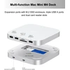 Gewokliy Mac Mini M4 dokas, aliumininis Mac Mini šakotuvas ir stovas, skirtas Mac Mini M4 ir M4 Pro 2024 su M.2 Nvme Ssd dėklu, dvigubi Usb-a 10gbps, Sd/tf kortelių skaitytuvai, Usb 2.0 │mac Mini priedai