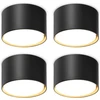Geyoulux 4 x Led paviršiuje montuojami prožektoriai, juodi, skersmuo 84 x 50 mm, lubinis prožektorius Led Gx53 su 6 W, 680 lm, neutrali balta šviesa, 230 V, 180° spindulio kampas, aliumininiai lubiniai prožektoriai