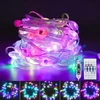 Geyueya Home 10 m Led dekoratyvinės lemputės su kištuku, 66 Led Rgbic dekoratyvinės lemputės su nuotolinio valdymo pulteliu Usb ir Bluetooth, lauko vidaus sodo terasos Helovino Kalėdų dekoracija