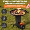Gftime 35 cm skersmens ketaus ugnies plokštė, grilio plokštė planča su nešimo rankena ir apsauga nuo lašėjimo raketinei krosnelei, dujiniam griliui, virdulio griliui, grilio plokštė stovyklavimui, sodui, laukui
