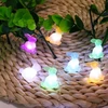 Ghzste dekoratyvinės zuikučio formos švieselės, velykinės lemputės, zuikio dekoracija, 40 led varinės vielos, 3 metrų ilgio girlianda, skirta lauko namų vakarėlio velykinei dekoracijai