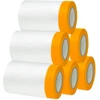 Gigmeta 6 ritinėliai maskavimo plėvelės dažytojui, maskavimo plėvelės juosta auksinė juosta maskuoklis su plėvele 55 cm x 20 m, skaidri maskavimo plėvelė su audinio lipnia juosta lipni dažytojo plėvelė dažytojo juosta