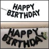Gimtadienio dekoracija juoda sidabrinė "happy Birthday" girlianda balionai juoda dekoracija gimtadienio vyrui gimtadienio dekoracija