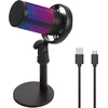 Gireich Usb žaidimų mikrofonas, Rgb kondensatoriniai mikrofonai Pc Ps4 Ps5, mikrofonas Pc su nutildymo mygtuku, pop filtras, sukamasis valdiklis garsumui reguliuoti, amortizatorius transliacijoms ir podcast'ams