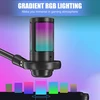 Gireich Usb žaidimų mikrofonas, Rgb kondensatoriniai mikrofonai Pc Ps4 Ps5, mikrofonas Pc su nutildymo mygtuku, pop filtras, sukamasis valdiklis garsumui reguliuoti, amortizatorius transliacijoms ir podcast'ams