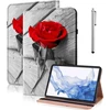 Glandotu dėklas, skirtas redmi pad pro 12.1 2024, folio atverčiamas odinis apsauginis dėklas su rašiklio laikikliu, stovu ir piniginės uždangalu, skirtas redmi pad pro 12.1 planšetiniam kompiuteriui - red rose