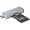 Glasflength Sd kortelių skaitytuvas, Usb C Sd kortelių skaitytuvas aliumininis, skirtas Tf/micro Sd/sdxc/sdhc/micro Sdxc/micro Sdhc 2-in-1 kortelių skaitytuvas Otg adapteris nešiojamiesiems kompiuteriams Android telefonams (pilkas)