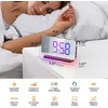 Glasflength Skaitmeninis žadintuvas, Led skaitmeninis žadintuvas, 5 ryškumo skaitmeninis laikrodis su 11 Rgb naktine lempute, 5 garsumo skaitmeninis žadintuvas su šviečiančiais skaičiais, 7 colių veidrodinis laikrodis, skaitmeninis miegamojo laikrodis