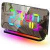 Glasflength Skaitmeninis žadintuvas, Led skaitmeninis žadintuvas, 5 ryškumo skaitmeninis laikrodis su 11 Rgb naktine lempute, 5 garsumo skaitmeninis žadintuvas su šviečiančiais skaičiais, 7 colių veidrodinis laikrodis, skaitmeninis miegamojo laikrodis